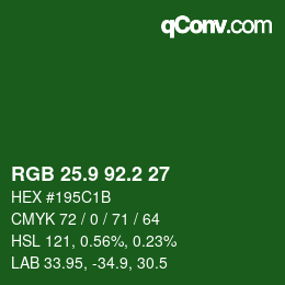 カラーコード: RGB 25.9 92.2 27 | qconv.com