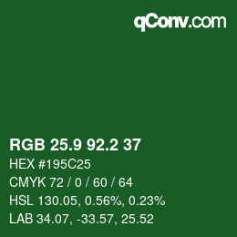 カラーコード: RGB 25.9 92.2 37 | qconv.com
