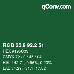 カラーコード: RGB 25.9 92.2 51 | qconv.com