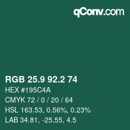 Color code: RGB 25.9 92.2 74 | qconv.com