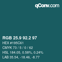 Color code: RGB 25.9 92.2 97 | qconv.com