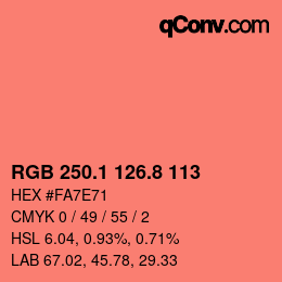 Color code: RGB 250.1 126.8 113 | qconv.com