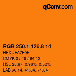 Color code: RGB 250.1 126.8 14 | qconv.com
