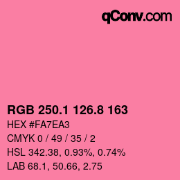 カラーコード: RGB 250.1 126.8 163 | qconv.com