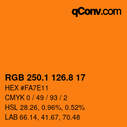Color code: RGB 250.1 126.8 17 | qconv.com