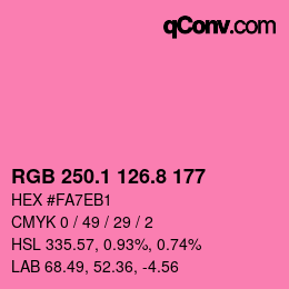 カラーコード: RGB 250.1 126.8 177 | qconv.com