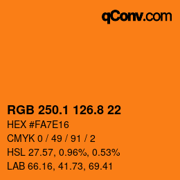 Color code: RGB 250.1 126.8 22 | qconv.com