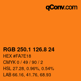 Color code: RGB 250.1 126.8 24 | qconv.com