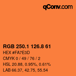 Color code: RGB 250.1 126.8 61 | qconv.com
