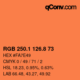 Color code: RGB 250.1 126.8 73 | qconv.com