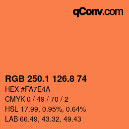 Color code: RGB 250.1 126.8 74 | qconv.com