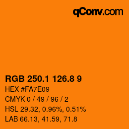 Color code: RGB 250.1 126.8 9 | qconv.com
