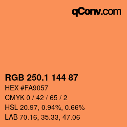 Color code: RGB 250.1 144 87 | qconv.com