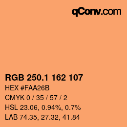 カラーコード: RGB 250.1 162 107 | qconv.com