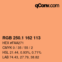 カラーコード: RGB 250.1 162 113 | qconv.com