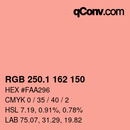 カラーコード: RGB 250.1 162 150 | qconv.com