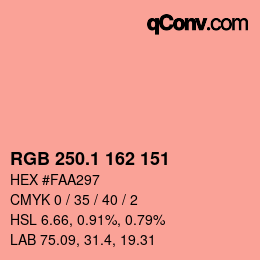 カラーコード: RGB 250.1 162 151 | qconv.com