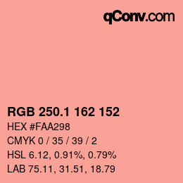 カラーコード: RGB 250.1 162 152 | qconv.com