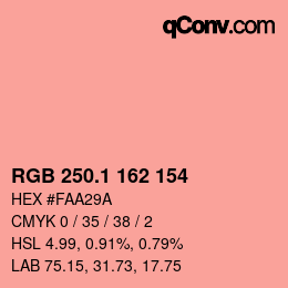 カラーコード: RGB 250.1 162 154 | qconv.com