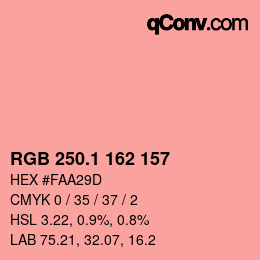 カラーコード: RGB 250.1 162 157 | qconv.com