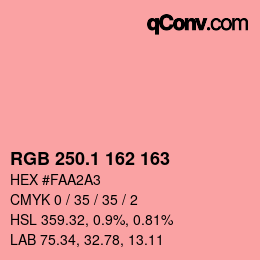 カラーコード: RGB 250.1 162 163 | qconv.com