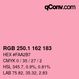 カラーコード: RGB 250.1 162 183 | qconv.com