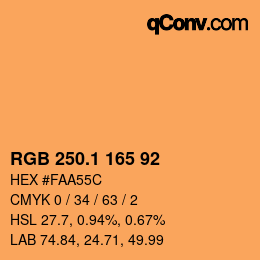 カラーコード: RGB 250.1 165 92 | qconv.com