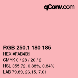 カラーコード: RGB 250.1 180 185 | qconv.com