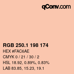カラーコード: RGB 250.1 198 174 | qconv.com