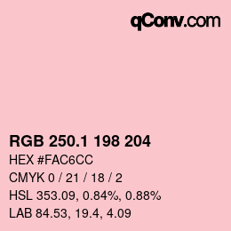 Color code: RGB 250.1 198 204 | qconv.com