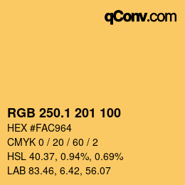 カラーコード: RGB 250.1 201 100 | qconv.com