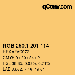 カラーコード: RGB 250.1 201 114 | qconv.com
