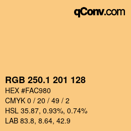 カラーコード: RGB 250.1 201 128 | qconv.com