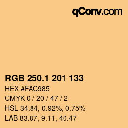 カラーコード: RGB 250.1 201 133 | qconv.com