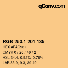カラーコード: RGB 250.1 201 135 | qconv.com