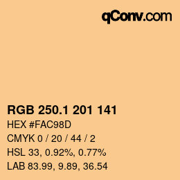 カラーコード: RGB 250.1 201 141 | qconv.com