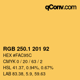 カラーコード: RGB 250.1 201 92 | qconv.com