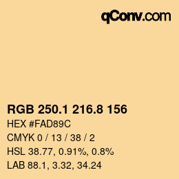 Farbcode: RGB 250.1 216.8 156 | qconv.com