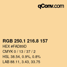 Color code: RGB 250.1 216.8 157 | qconv.com