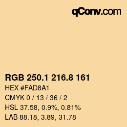 カラーコード: RGB 250.1 216.8 161 | qconv.com