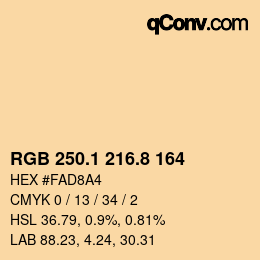 Color code: RGB 250.1 216.8 164 | qconv.com