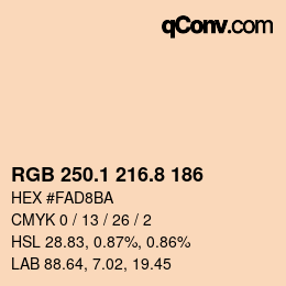 Farbcode: RGB 250.1 216.8 186 | qconv.com