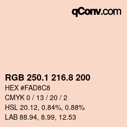 Color code: RGB 250.1 216.8 200 | qconv.com