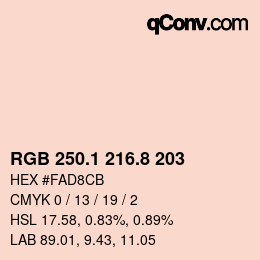 Farbcode: RGB 250.1 216.8 203 | qconv.com