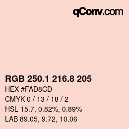 Color code: RGB 250.1 216.8 205 | qconv.com