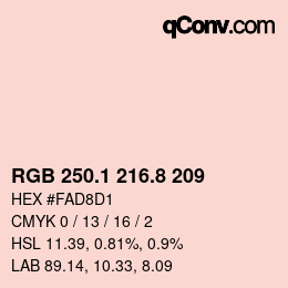 Farbcode: RGB 250.1 216.8 209 | qconv.com