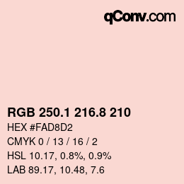 Color code: RGB 250.1 216.8 210 | qconv.com