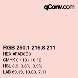 Farbcode: RGB 250.1 216.8 211 | qconv.com