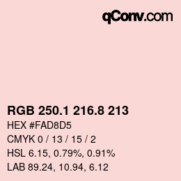 Color code: RGB 250.1 216.8 213 | qconv.com
