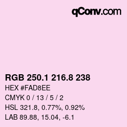 Color code: RGB 250.1 216.8 238 | qconv.com